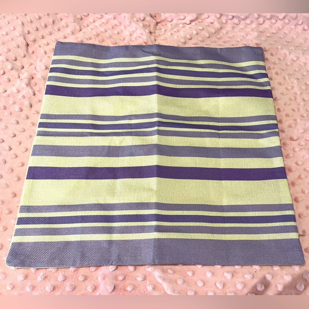 🔆Purple Stripe Burlap Accent Pillow Cover
